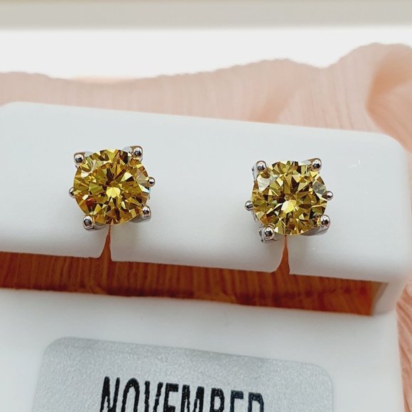 "Birthstone S925 Sterling Silver CZ Stud Earrings for Women/Girl, US1925… - Picture 5 of 12